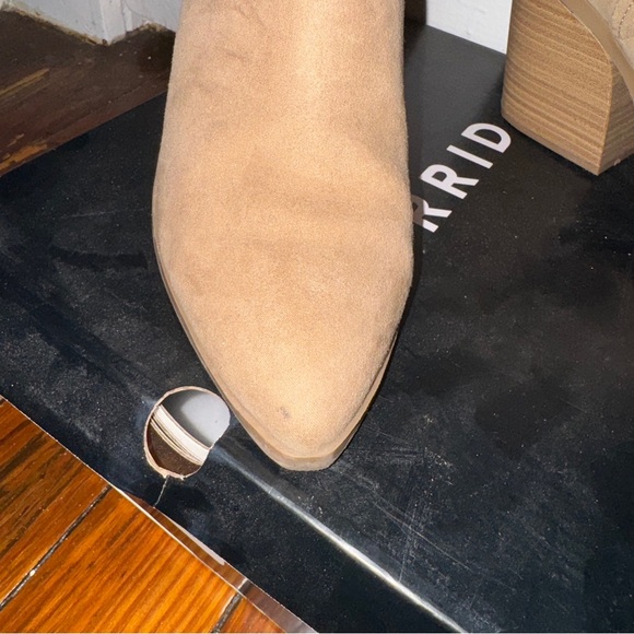 Torrid | Beige Pointed Toe V-Cut Bootie | 10 Extra Wide Width - Picture 12 of 15